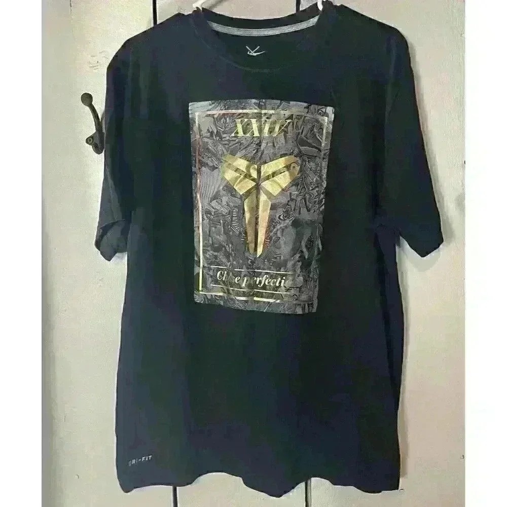 KOBE BRYANT Lakers Prelude Chase Perfection Gold Mamba T-Shirt Nike mens large